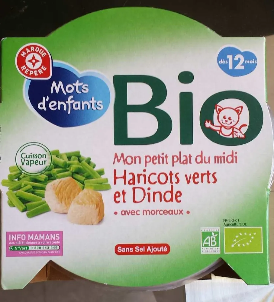 Mon petit plat du midi - Haricots Verts et Dinde avec Morceaux