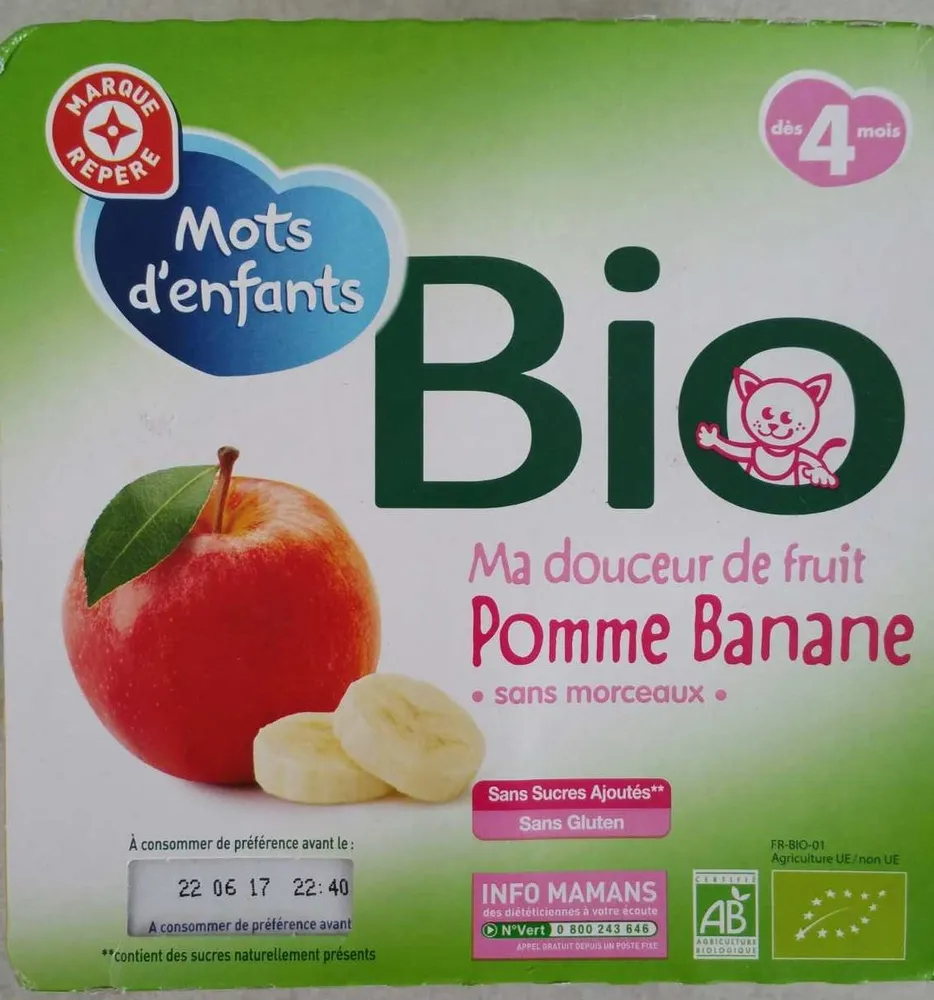 Ma douceur de fruit Pomme Banane Bio