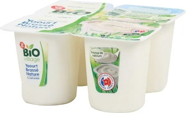 Yaourt brassé nature bio au lait entier