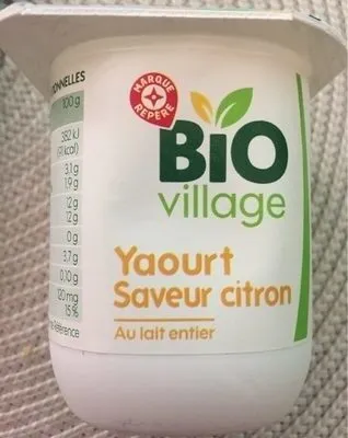 Yaourt saveur citron au lait entier