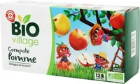 Compote de pomme allégée en sucre gourde bio 12 x 90 g