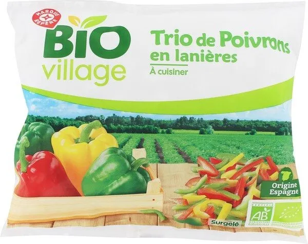 Trio de poivrons bio en lanières
