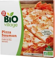 Pizza au saumon bio cuite au feu de bois