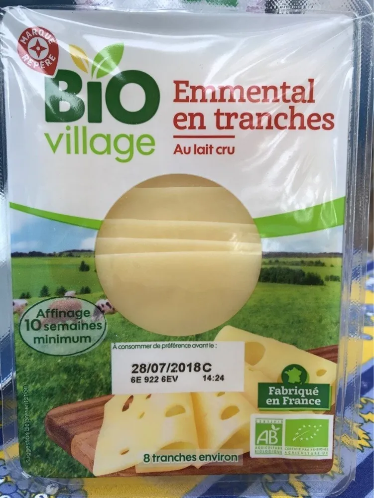Emmental bio en tranches 31% Mat. Gr.