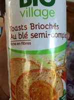Toasts briochés bio au blé semi-complet
