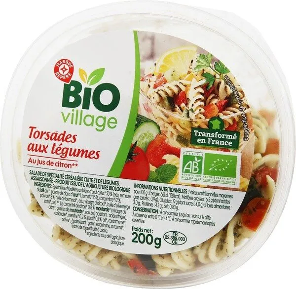 Salade de pâtes bio aux légumes