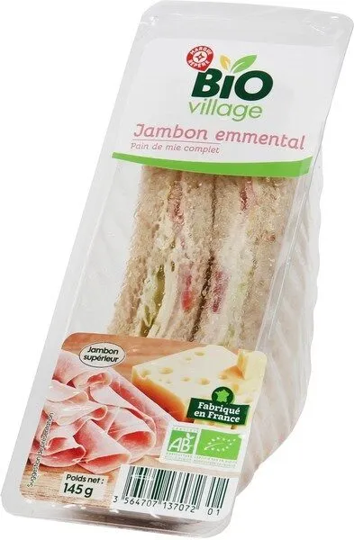 Sandwich club jambon emmental bio