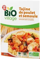 Tajine de poulet et semoule semi-complète bio