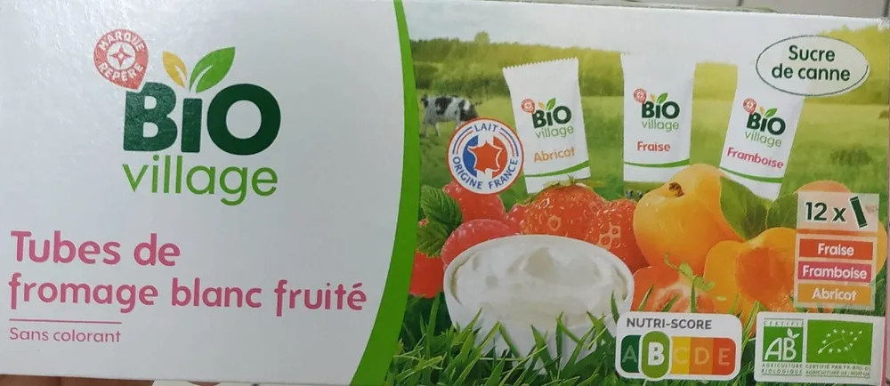 Tubes de fromage blanc fruited bio village
