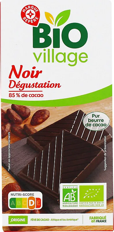 Chocolat noir dégustation 85% cacao bio