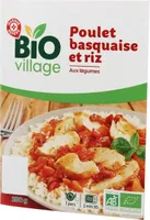 Poulet basquaise et riz aux légumes bio