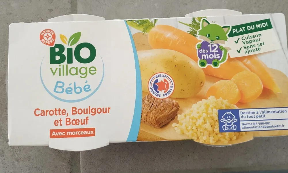 Bol carotes boeuf boulgour bio 12 mois