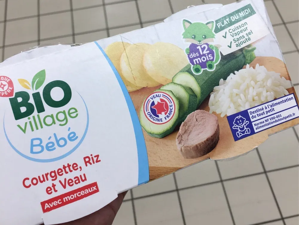 Bol courgette riz veau bio 12 mois