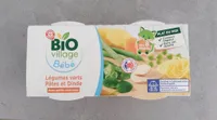 Lugumes verts pâtes et dinde avec petits morceaux