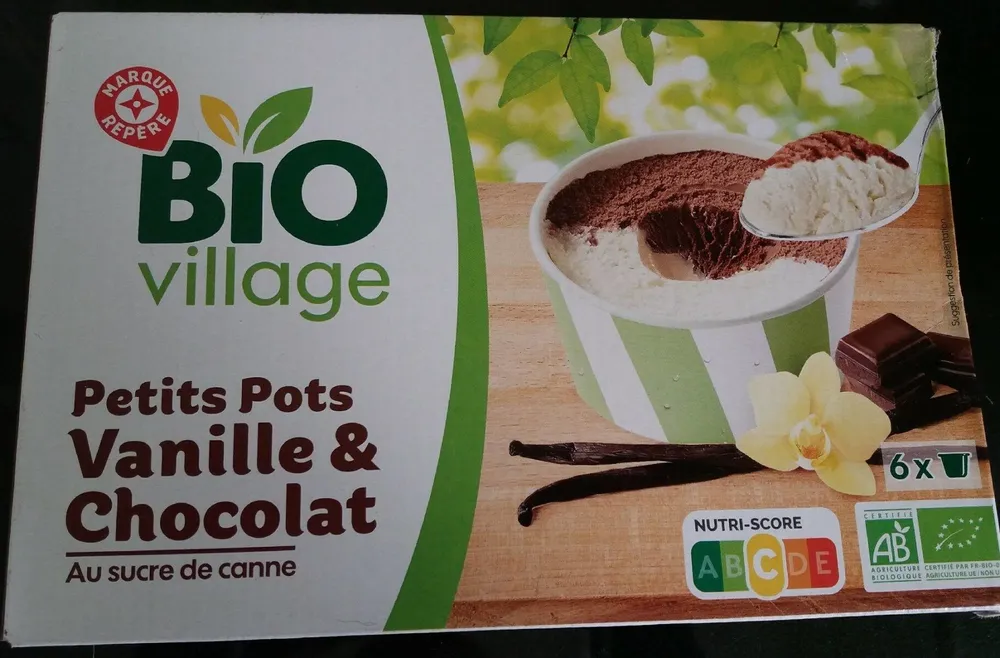 Petits pots vanille & chocolat au sucre de canne