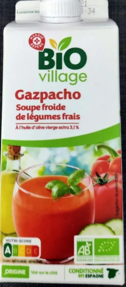 Gazpacho soupe froide de légumes frais