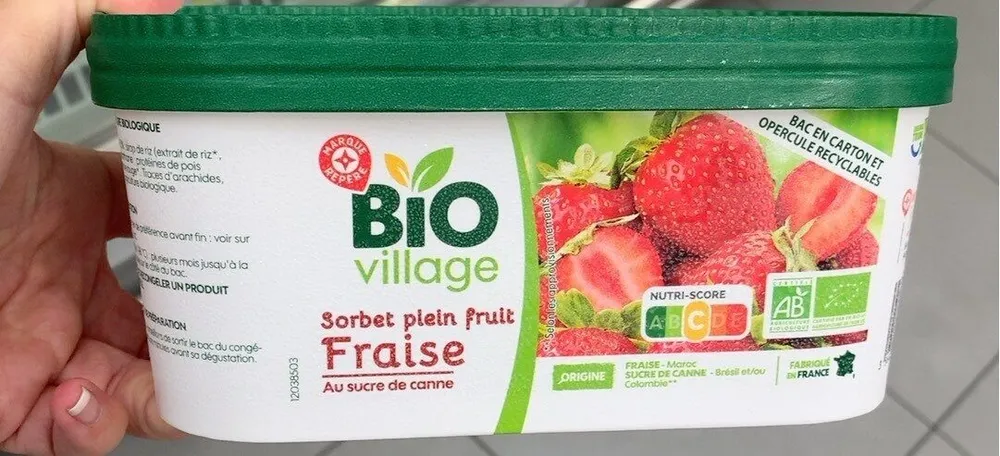 Sorbet plein fruit fraise