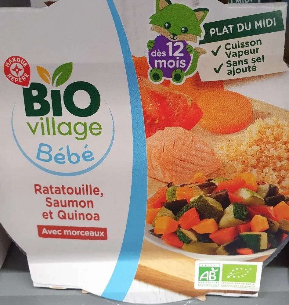 Bébé village ratatouille saumon quinoa