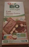 Chocolat lait noisettes entières