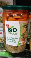Petits pois doux et carottes en rondelles