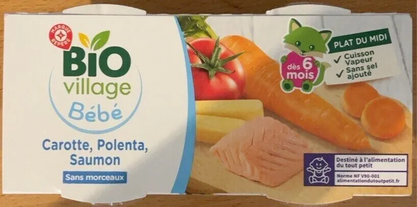 Carotte, polenta, saumon sans morceaux