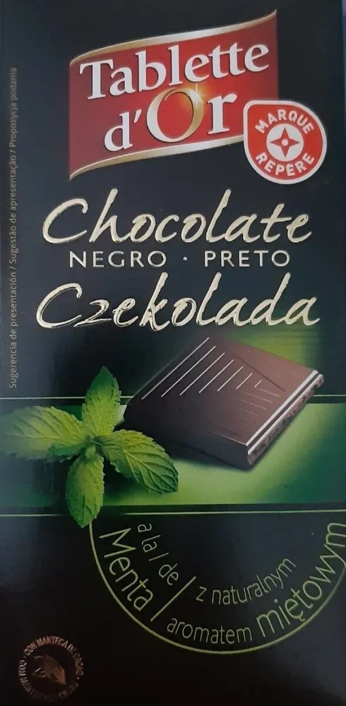 Chocolate negro a la menta