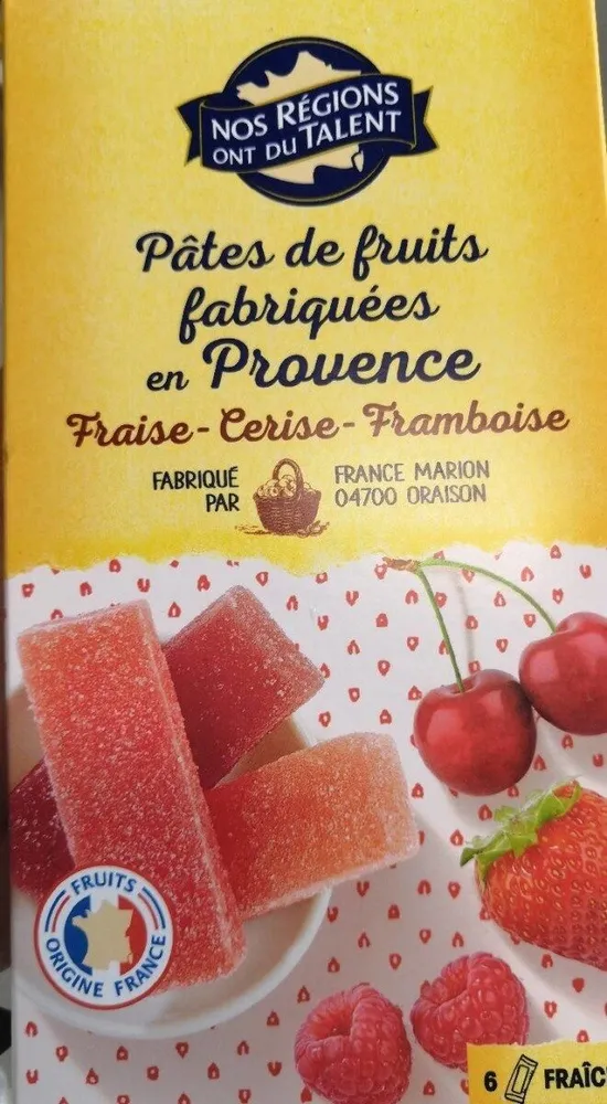 Pâtes de fruits Fraise-Cerise-Framboise