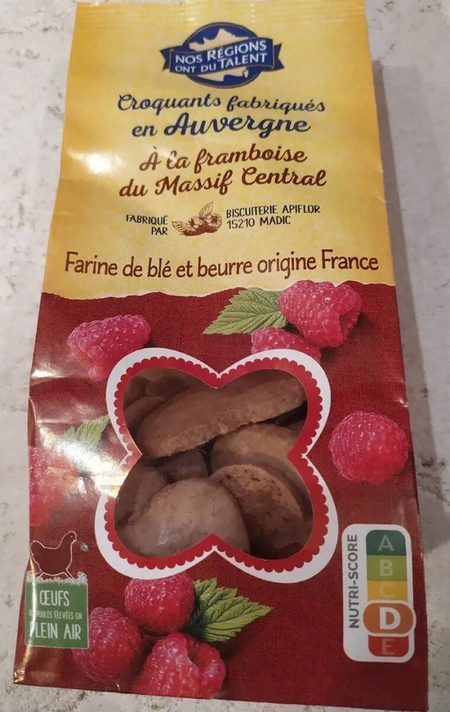 Croquants fabriqués en Auvergne a la framboise