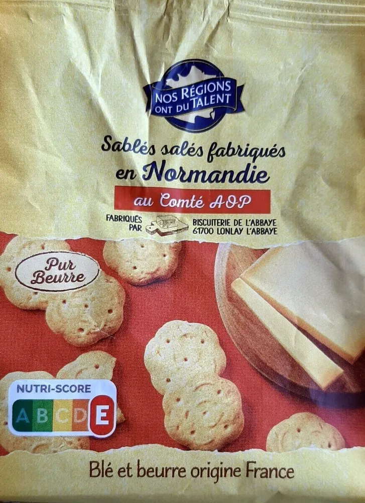Sablés salés fabriqués en Normandie au Comté AOP