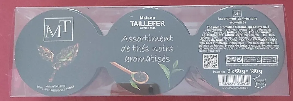 assortiment thés noirs aromatisés