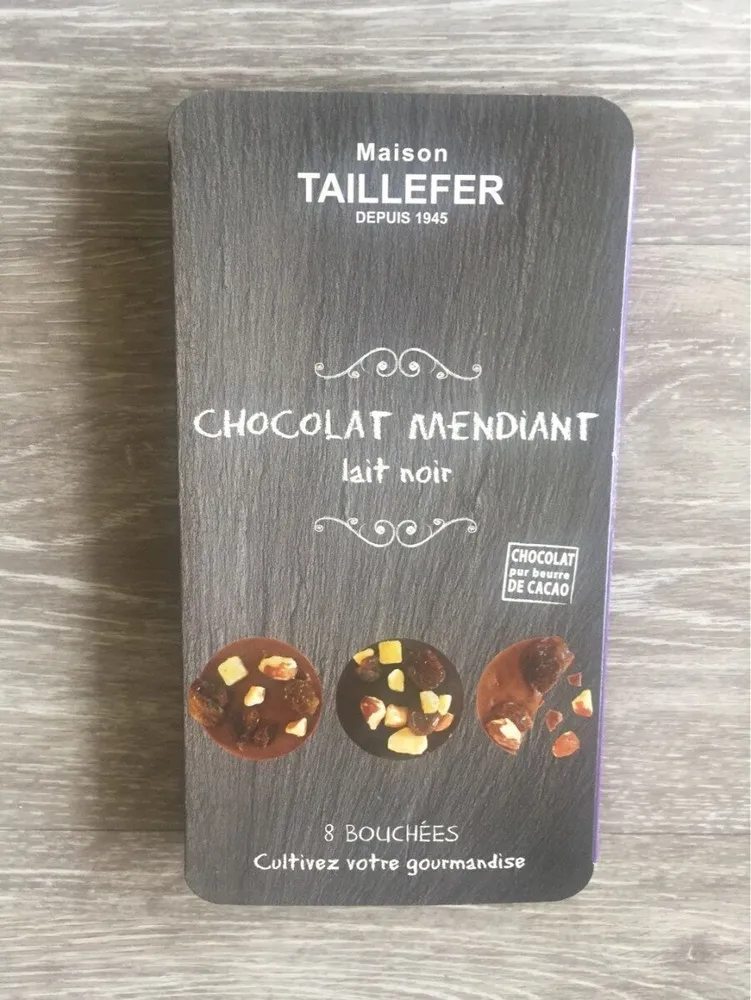 Chocolat mendiant lait noir