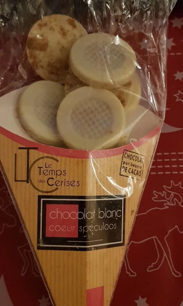 Chocolat blanc coeur spéculoos