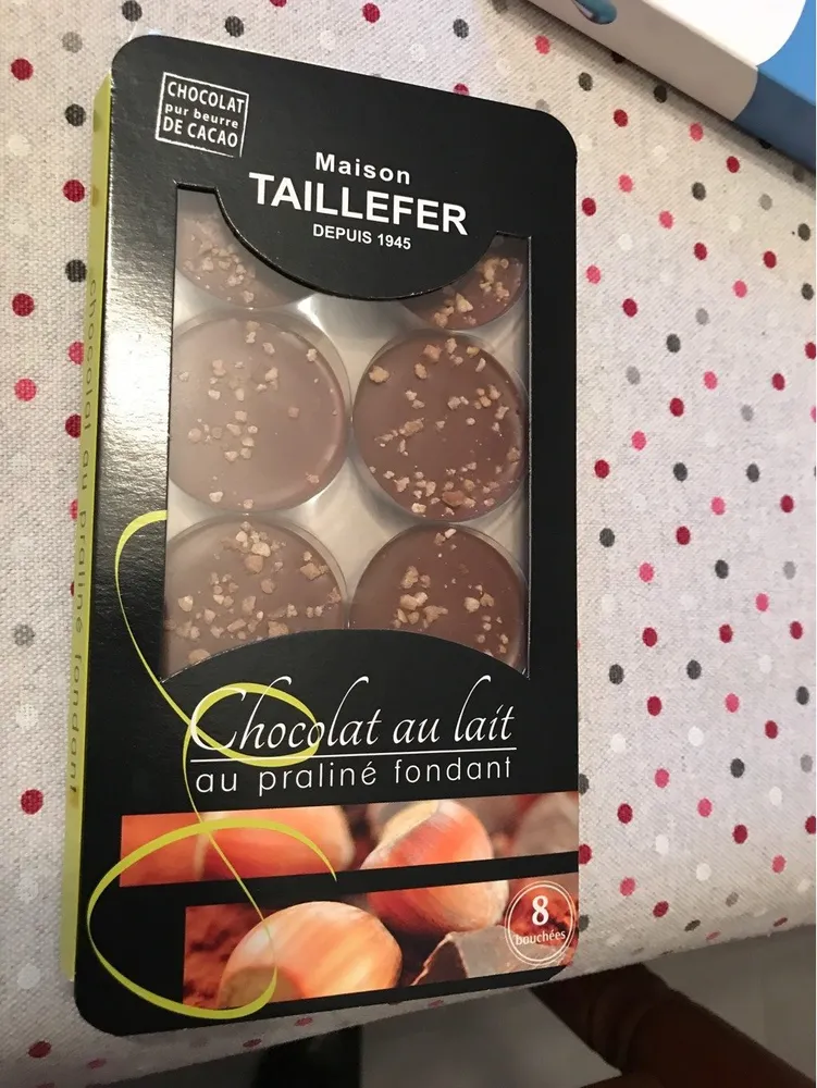 Chocolat au lait au praline fondant