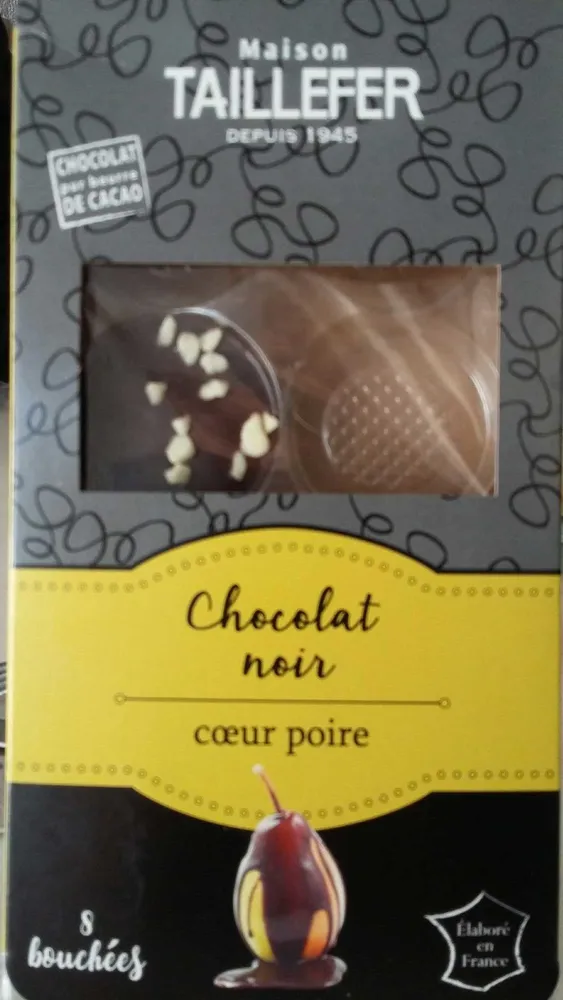 Chocolat noir coeur poire