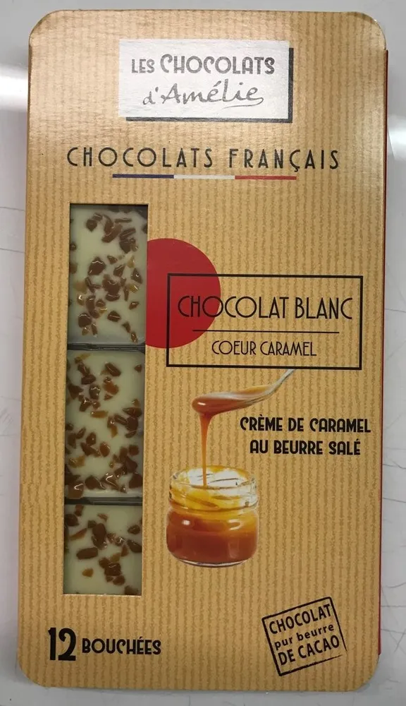 Chocolat Blanc coeur caramel