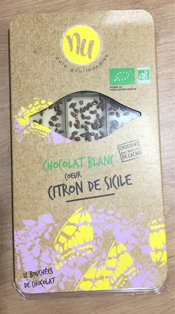 Chocolat blanc coeur citon sicile