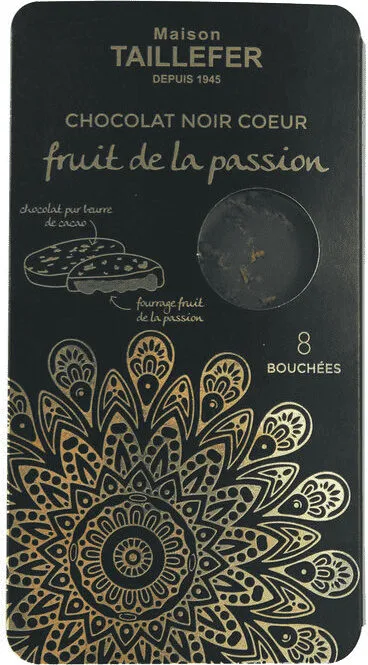 Chocolat noir coeur fruit de la passion