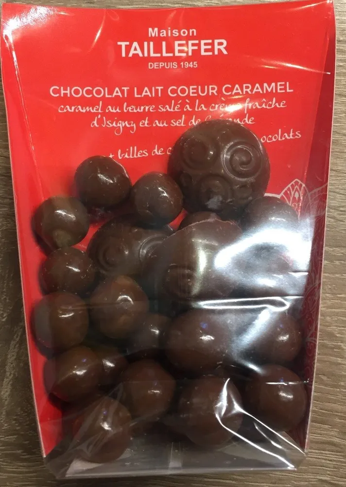 Chocolat lait coeur caramel
