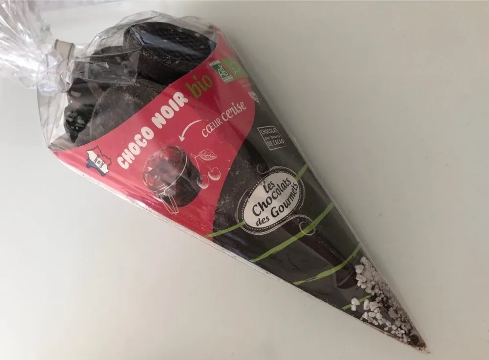 Choco noir bio coeur cerise
