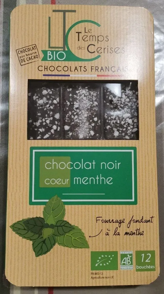 Chocolat noir coeur menthe
