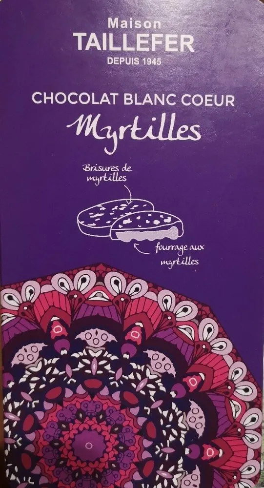 Chocolat blanc cœur myrtille