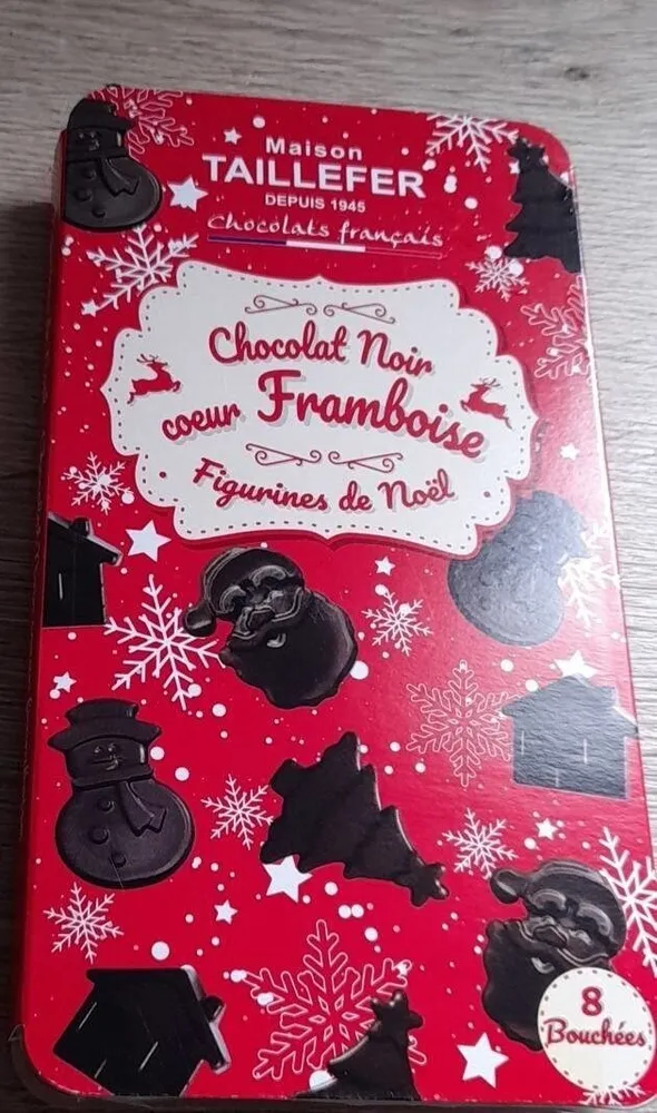 Chocolat noir cœur Framboise,  figurines de Noël