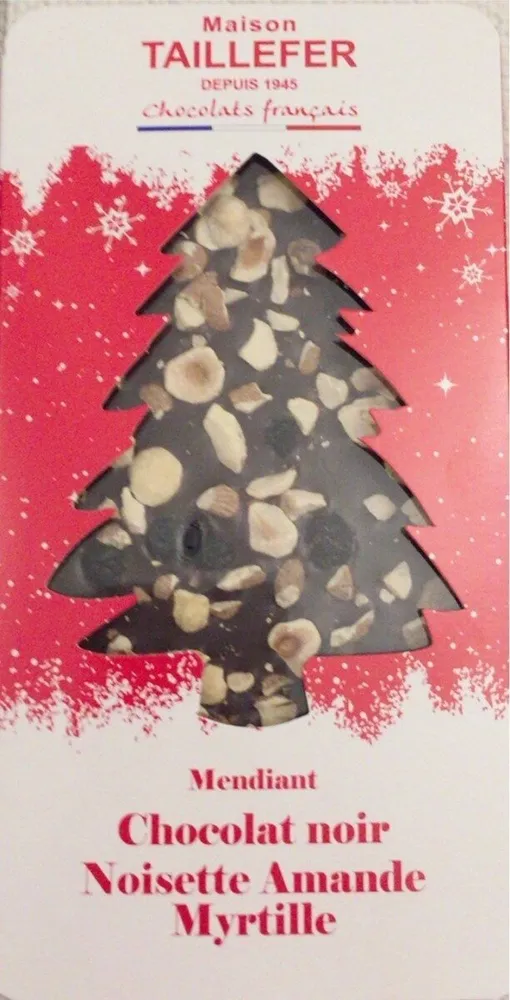 Chocolat noir amandes noisettes myrtille