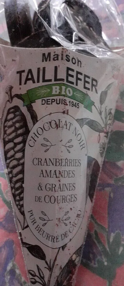 Chocolat noir cranberries amandes & graines de courges