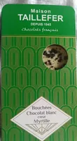 Bouchées chocolat blanc, coeur myrtille