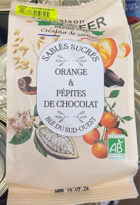 Sablés sucrés orange pépites de chocolat