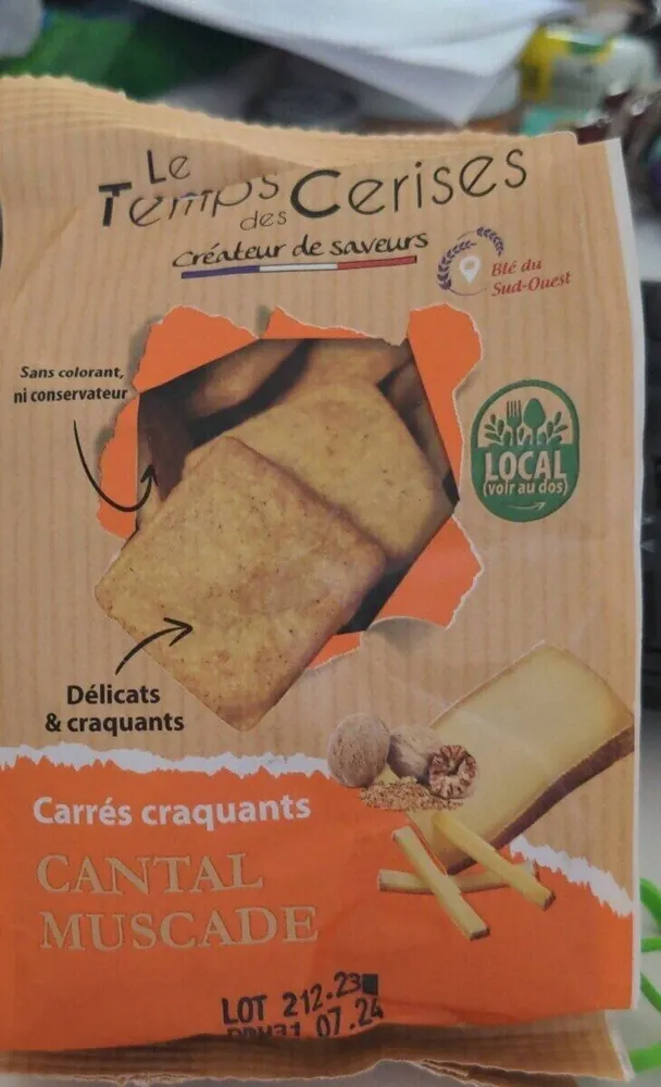 Carrés craquants Cantal Muscade