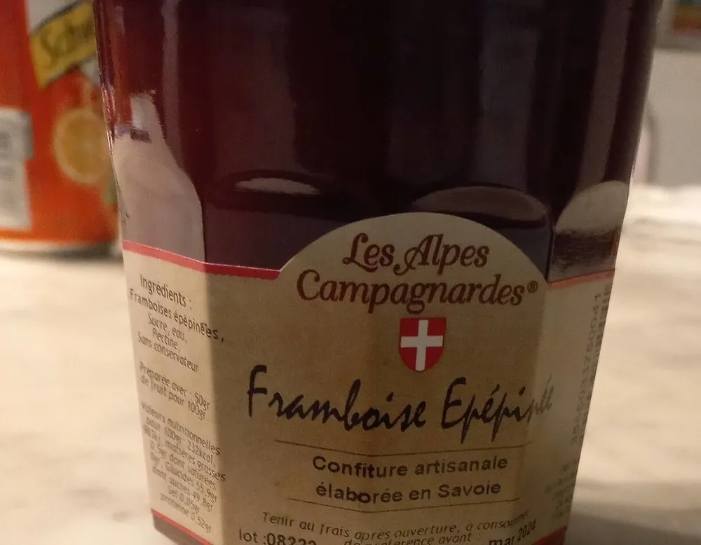 Confiture framboise épépinée