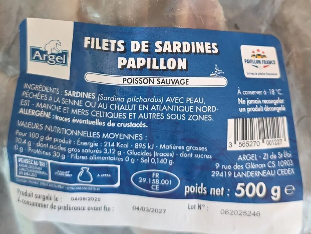 Filets de sardines papillon