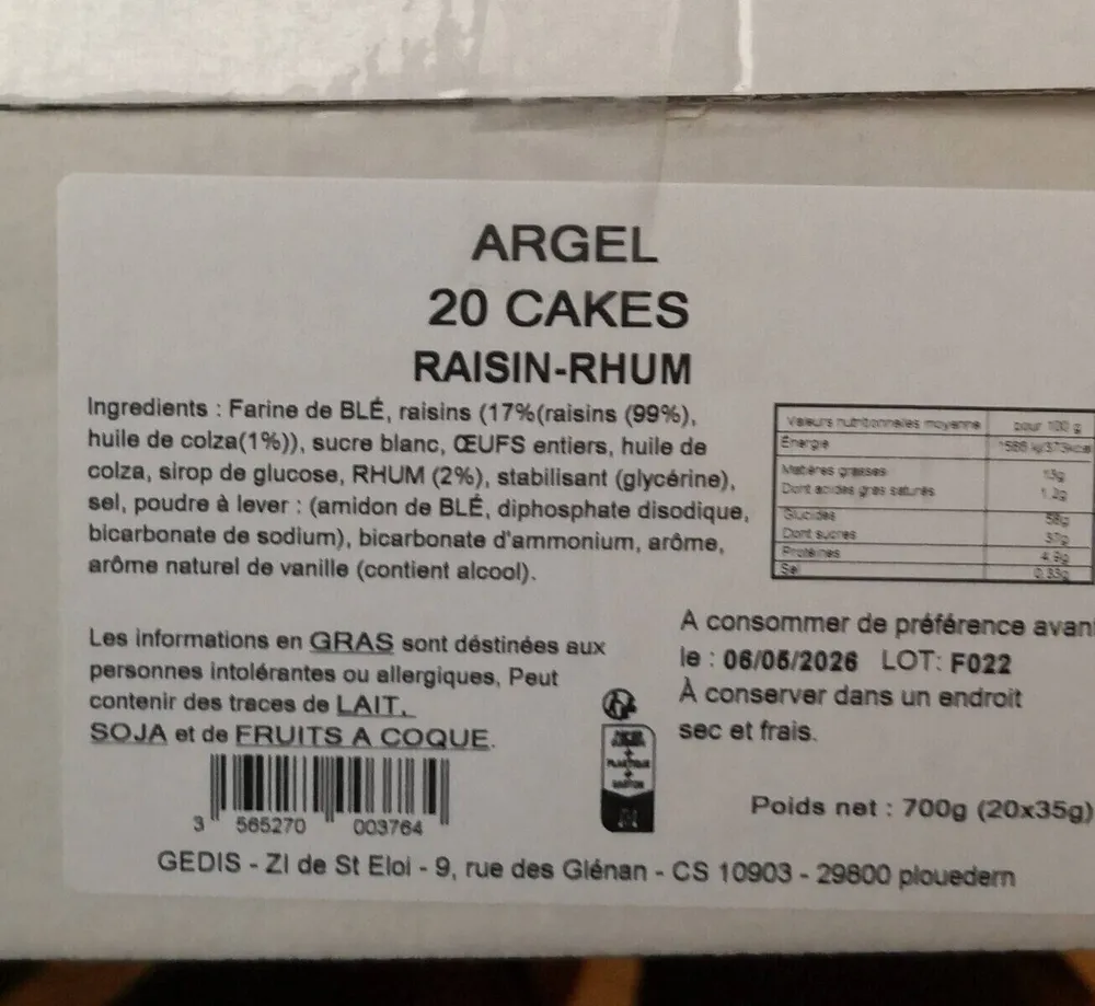 Cakes raisin rhum